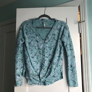 Waffle knit tie top🌷